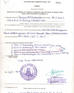 Drugs Certificate
